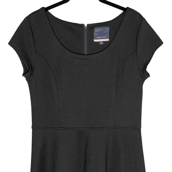 ModCloth Black Fit & Flare Lace Hem Midi Dress | Size Large - Picture 7 of 16